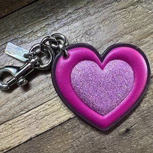 Coach Glitter Heart Bag Charm